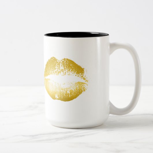 Gold Lips Tweekleurige Koffiemok (Rechts)
