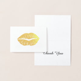 Gold Lipstick Hartelijk dank Folie Kaarten
