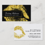 Gold Lipstick Smooch Makeup Visitekaartjes (Voorkant / Achterkant)