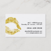 Gold Lipstick Smooch Makeup Visitekaartjes (Achterkant)