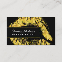 Gold Lipstick Smooch Makeup Visitekaartjes