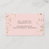 Gold Lipstick Splatter Blush Pink Makeup Artist Visitekaartje (Achterkant)