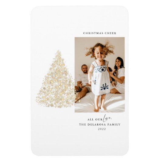 Gold-Lit kerstboom Twee Afbeeldingen 2022 Magnet Magneet (Verticaal)