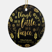 Gold Little but Fierce William Shakespeare Floral Keramisch Ornament (Links)