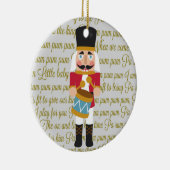 Gold Little Drummer Boy Nutkraker met kerstmis Keramisch Ornament (Rechts)