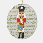 Gold Little Drummer Boy Nutkraker met kerstmis Keramisch Ornament (Links)