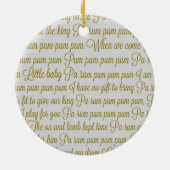 Gold Little Drummer Boy Nutkraker met kerstmis Keramisch Ornament (Achterkant)