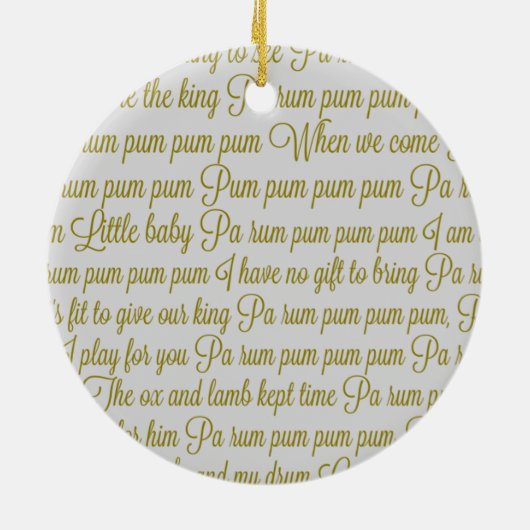 Gold Little Drummer Boy Nutkraker met kerstmis Keramisch Ornament (Achterkant)