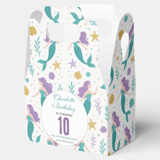 Gold Little Mermaid 10th Birthday | Under the Sea Bedankdoosjes (Geopend)