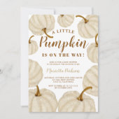 Gold Little pumpkin herfst script baby shower Kaart (Voorkant)
