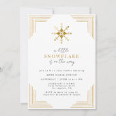 Gold Little Snowflake Minimal Elegant Baby Shower Kaart (Voorkant)