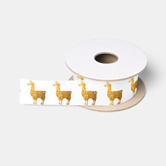 Gold Llama Ribbon Satijnen Lint