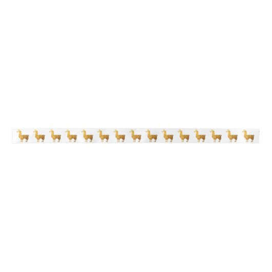 Gold Llama Ribbon Satijnen Lint (Voorkant)