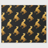 Gold Llama Wrapping Paper Cadeaupapier (Vlak)
