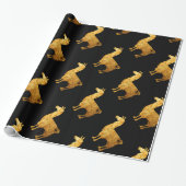 Gold Llama Wrapping Paper Cadeaupapier (Uitgerold)