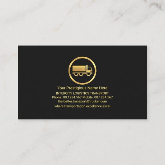 Gold Logistics Signage Trucking Visitekaartje (Achterkant)