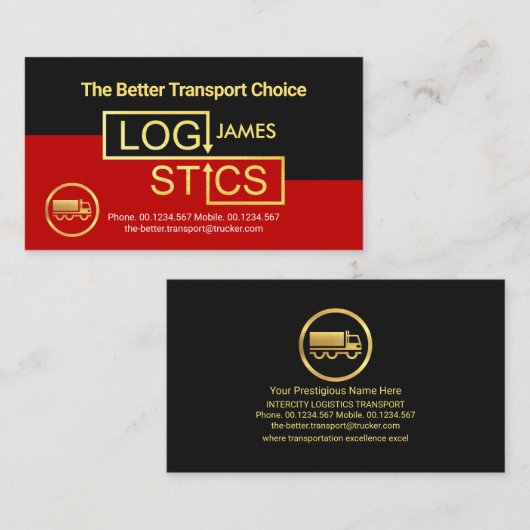 Gold Logistics Signage Trucking Visitekaartje (Voorkant / Achterkant)