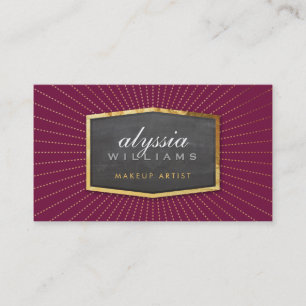 GOLD LOGO art deco elegant sunburst grijs bordeaux Visitekaartje