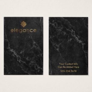 Gold Logo Black Marble Earring Holder Display Kaar Visitekaartje