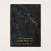 Gold Logo Black Marble Earring Holder Display Kaar Visitekaartje (Achterkant)