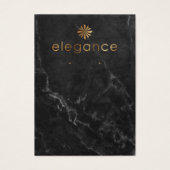 Gold Logo Black Marble Earring Holder Display Kaar Visitekaartje (Voorkant)