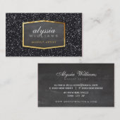 GOLD LOGO classy elegante glitter sprankelend zwar Visitekaartje (Voorkant / Achterkant)