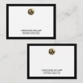 Gold Logo Consulting Flat Notecard Notitiekaartje (Voorkant / Achterkant)