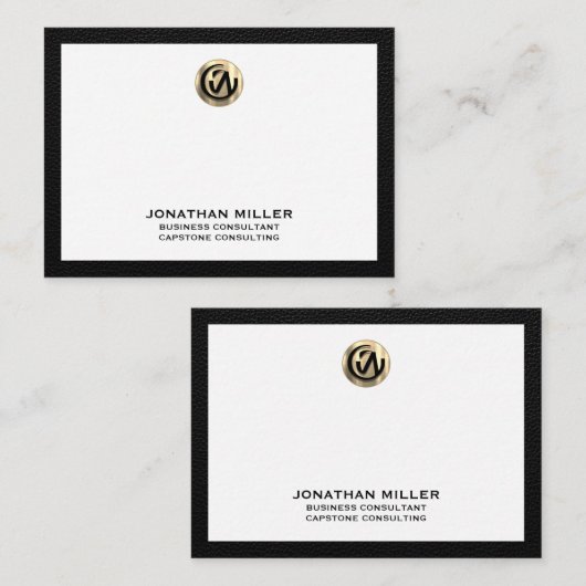 Gold Logo Consulting Flat Notecard Notitiekaartje (Voorkant / Achterkant)