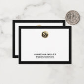 Gold Logo Consulting Flat Notecard Notitiekaartje (Voorkant / Achterkant in situ)