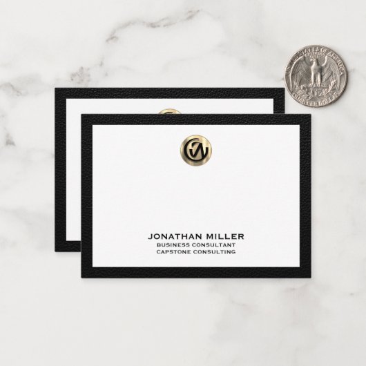  Gold Logo Consulting Flat Notecard Notitiekaartje (Voorkant / Achterkant in situ)