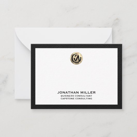 Gold Logo Consulting Flat Notecard Notitiekaartje (Voorkant)