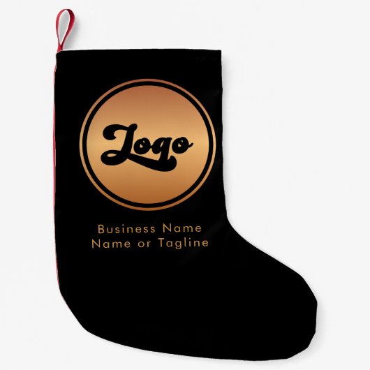 Gold Logo Custom Business Branded Kleine Kerstsok (Voorkant)