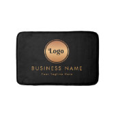Gold Logo & Custom Text Business Company Branded Badmat (Voorkant)