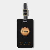 Gold Logo & Custom Text Business Company Branded Bagagelabel (Voorkant verticaal)