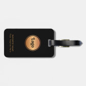 Gold Logo & Custom Text Business Company Branded Bagagelabel (Achterkant horizontaal)