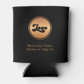 Gold Logo & Custom Text Business Company Branded Blikjeskoeler (Voorkant)