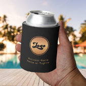 Gold Logo & Custom Text Business Company Branded Blikjeskoeler