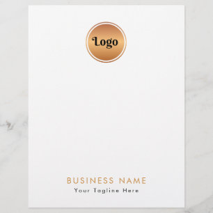 Gold Logo & Custom Text Business Company Branded Briefhoofd
