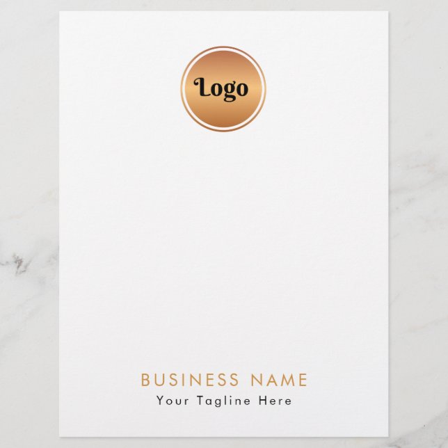 Gold Logo & Custom Text Business Company Branded Briefhoofd (Voorkant)