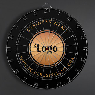 Gold Logo & Custom Text Business Company Branded Dartbord