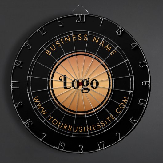 Gold Logo & Custom Text Business Company Branded Dartbord