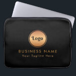 Gold Logo & Custom Text Business Company Branded Laptop Sleeve<br><div class="desc">Deze elegante laptophoes is geweldig voor uw zakelijke/promotionele behoeften! Voeg gemakkelijk uw logo en douanetekst toe door op de "personalize"optie te klikken.</div>