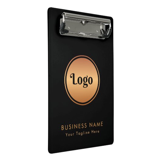 Gold Logo & Custom Text Business Company Branded Mini Klembord (Schuin)