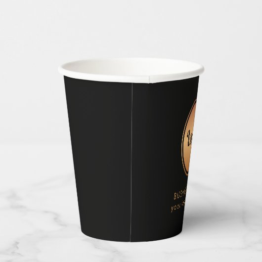 Gold Logo & Custom Text Business Company Branded Papieren Bekers (Rechts)