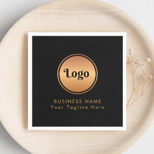 Gold Logo & Custom Text Business Company Branded Servet