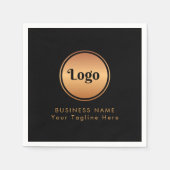 Gold Logo & Custom Text Business Company Branded Servet (Voorkant)