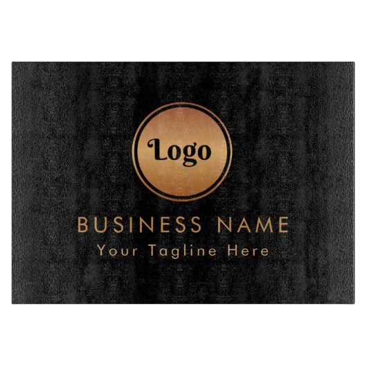 Gold Logo & Custom Text Business Company Branded Snijplank (Voorkant)
