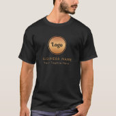 Gold Logo & Custom Text Business Company Branded T-shirt (Voorkant)