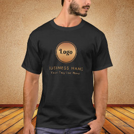 Gold Logo & Custom Text Business Company Branded T-shirt