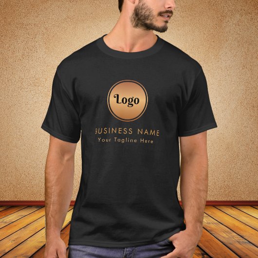 Gold Logo & Custom Text Business Company Branded T-shirt